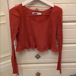 Free people beach orange thermal crop top